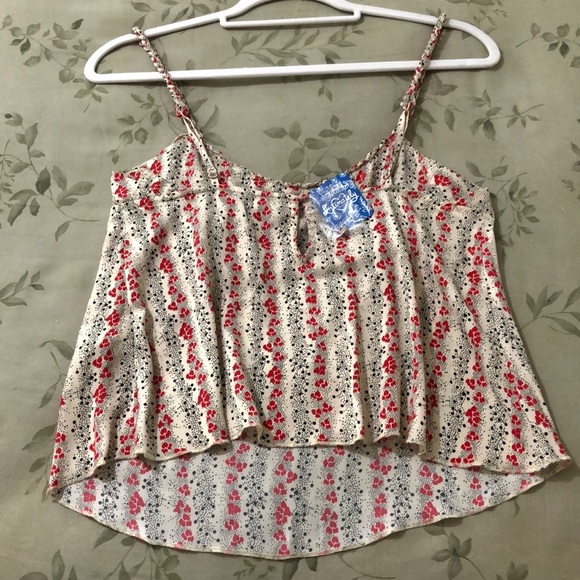 Free People Donna Printed Satin Cami - Ivory Combo - - Picture 9 of 10